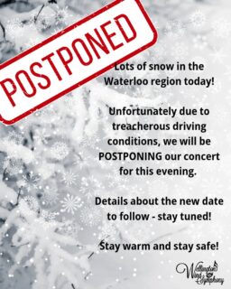 Sadly we are not able to present our concert this evening. We will be rescheduling!! Stay tuned for details and stay warm and safe tonight! ❄️