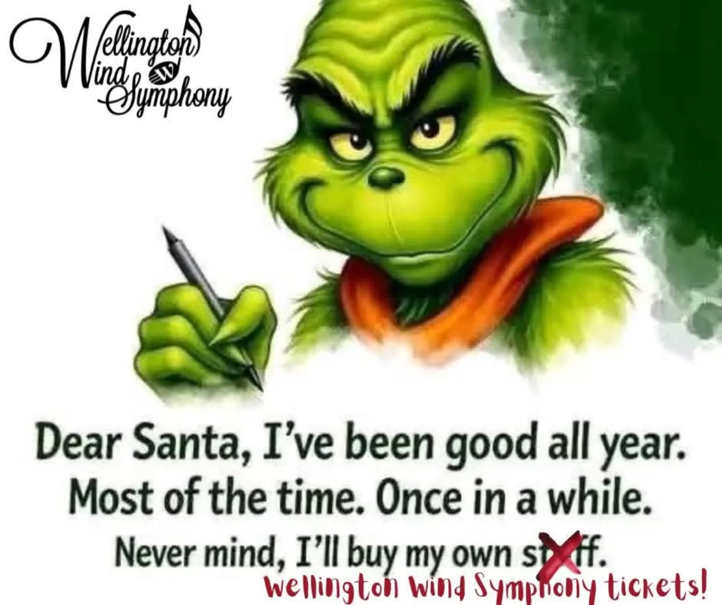 Next Friday is the big night!! 🙌
There’s still time to get your tickets for Evergreen, featuring music by our composer-in-residence, Viet Cuong and a world premiere by Michael Barry, featuring the fabulous piano soloist Anya Alexeyev!
📆 November 28th
⏰ 7:30 pm
📍 Knox Presbyterian Church (50 Erb St, W, Waterloo)
🎟 Tickets available at: https://wellingtonwindsymphony.ca/evergreen/
FREE parking!