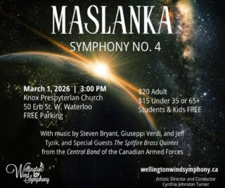 A huge THANK YOU for supporting the Wellington Wind Symphony! It was so wonderful to play for such a large and enthusiastic audience at our concert yesterday! We hope that you enjoyed the music as much as we enjoyed preparing and performing it for you!
We look forward to seeing you at our next concert at WLU on April 24th, 7:30 pm! ๐๐ผ๐ต